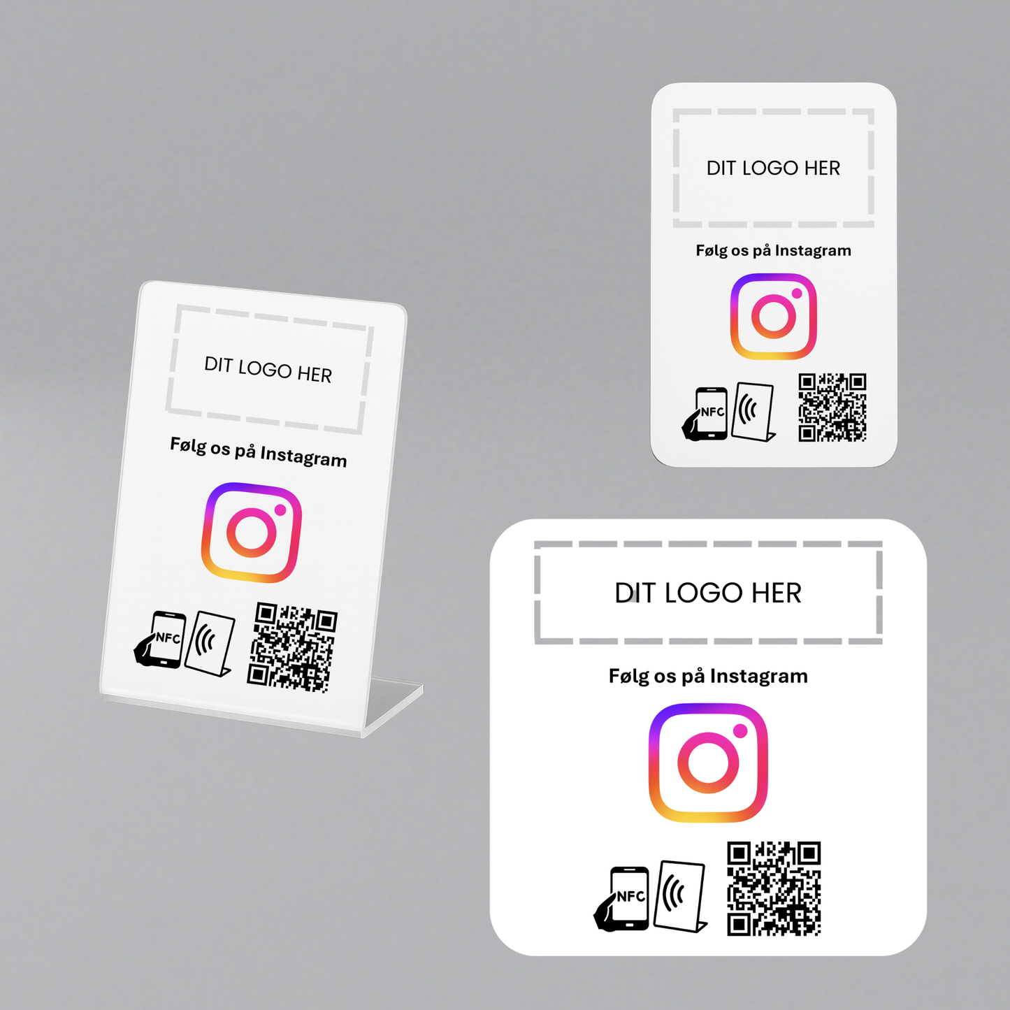 Følg os på Instagram - komplet pakke hvid