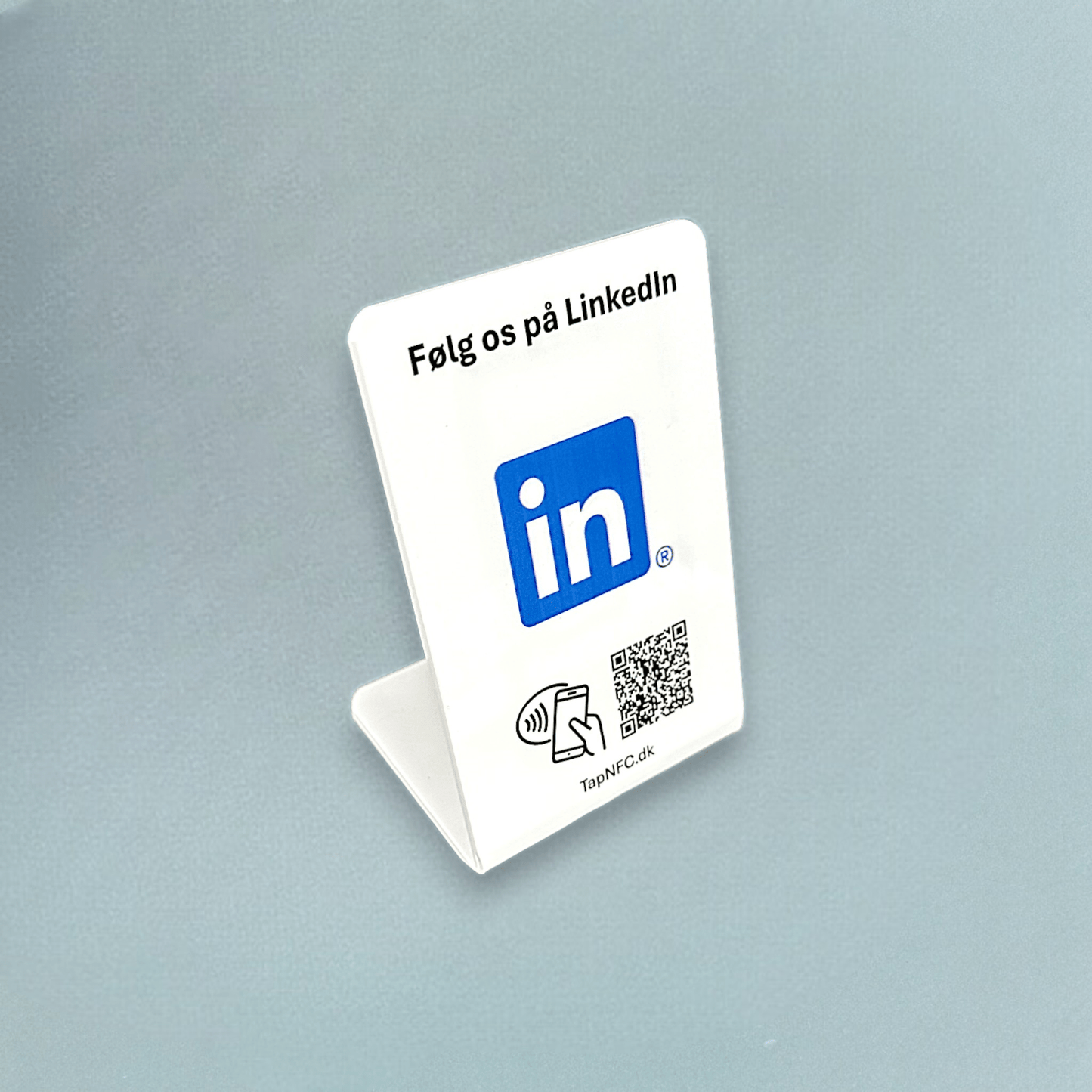 Bordstander til LinkedIn med NFC og QR kode – gør det nemt for kunder at interagere med din virksomhed.