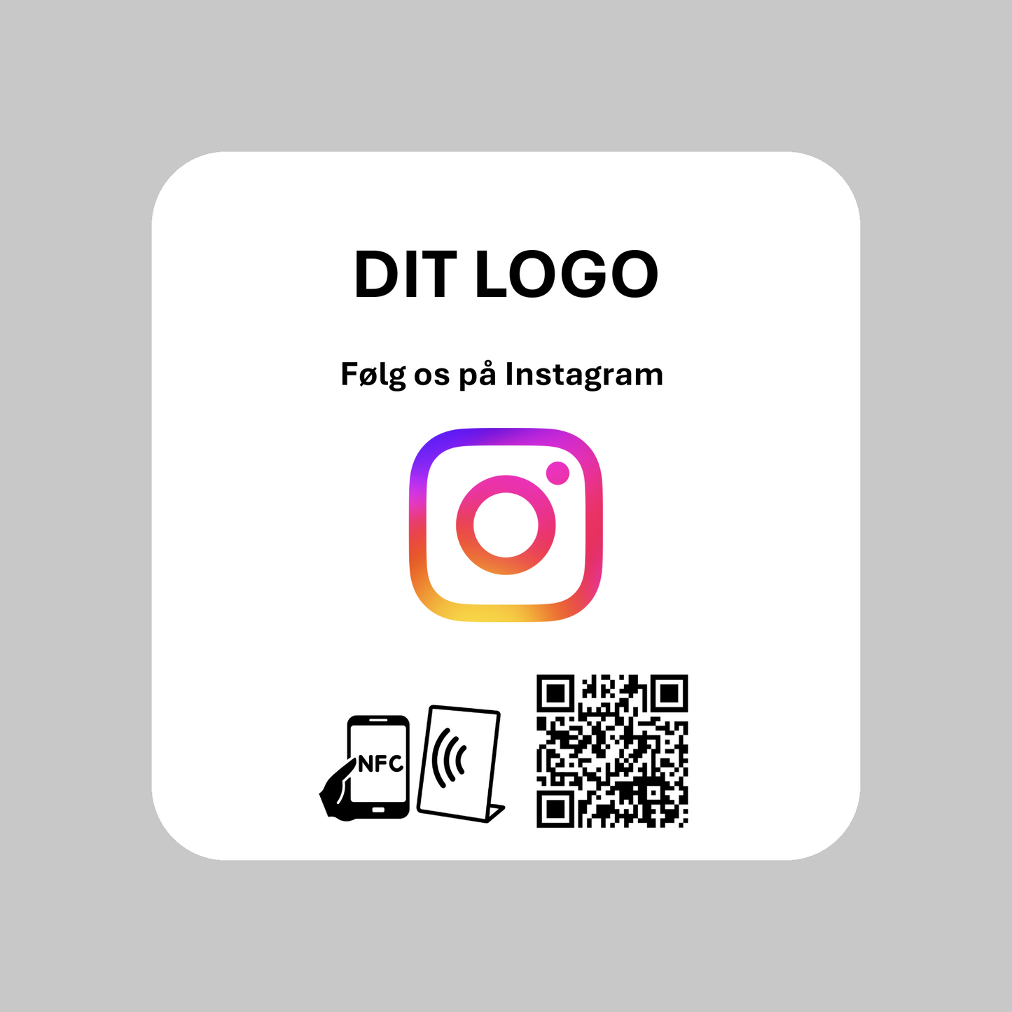Følg os på Instagram selvklæbende pad
