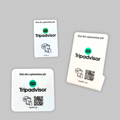 Pakke til Tripadvisor med NFC og QR kode – gør det nemt for kunder at interagere med din virksomhed.