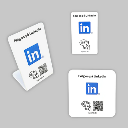 Pakke til LinkedIn med NFC og QR kode – gør det nemt for kunder at interagere med din virksomhed.
