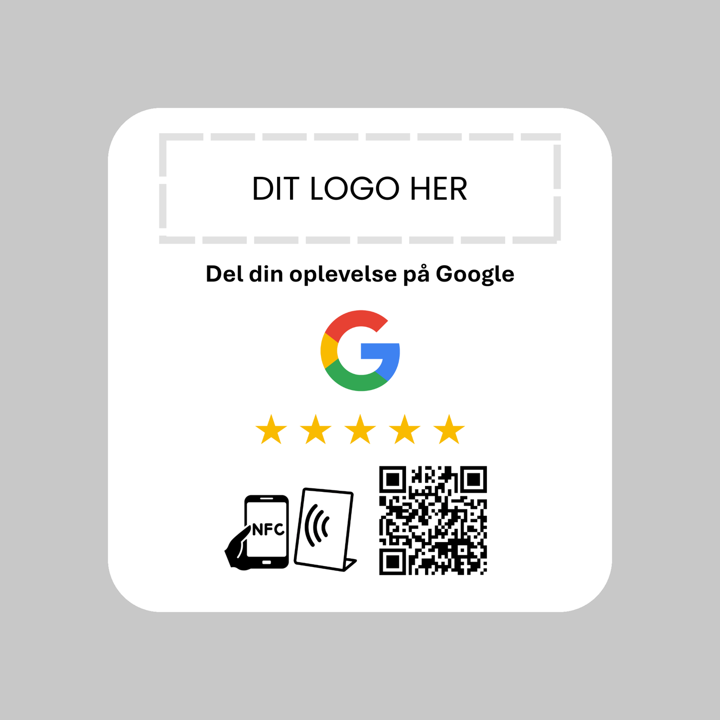 Anmeld os på Google selvklæbende pad