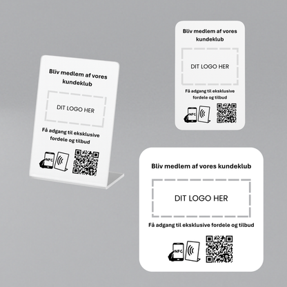 Pakke til Kundeklub med NFC og QR kode – fås med eget logo for et professionelt og personligt udtryk.