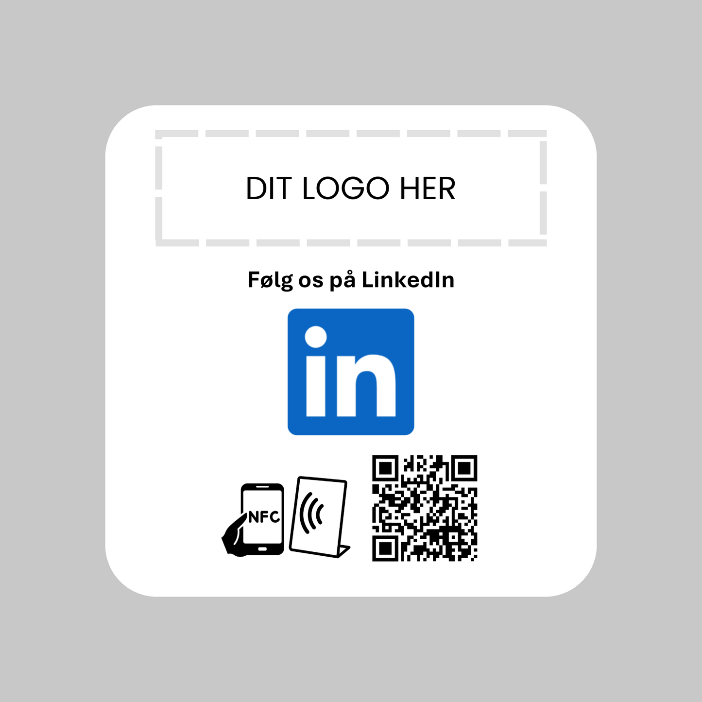 Følg os på LinkedIn selvklæbende pad