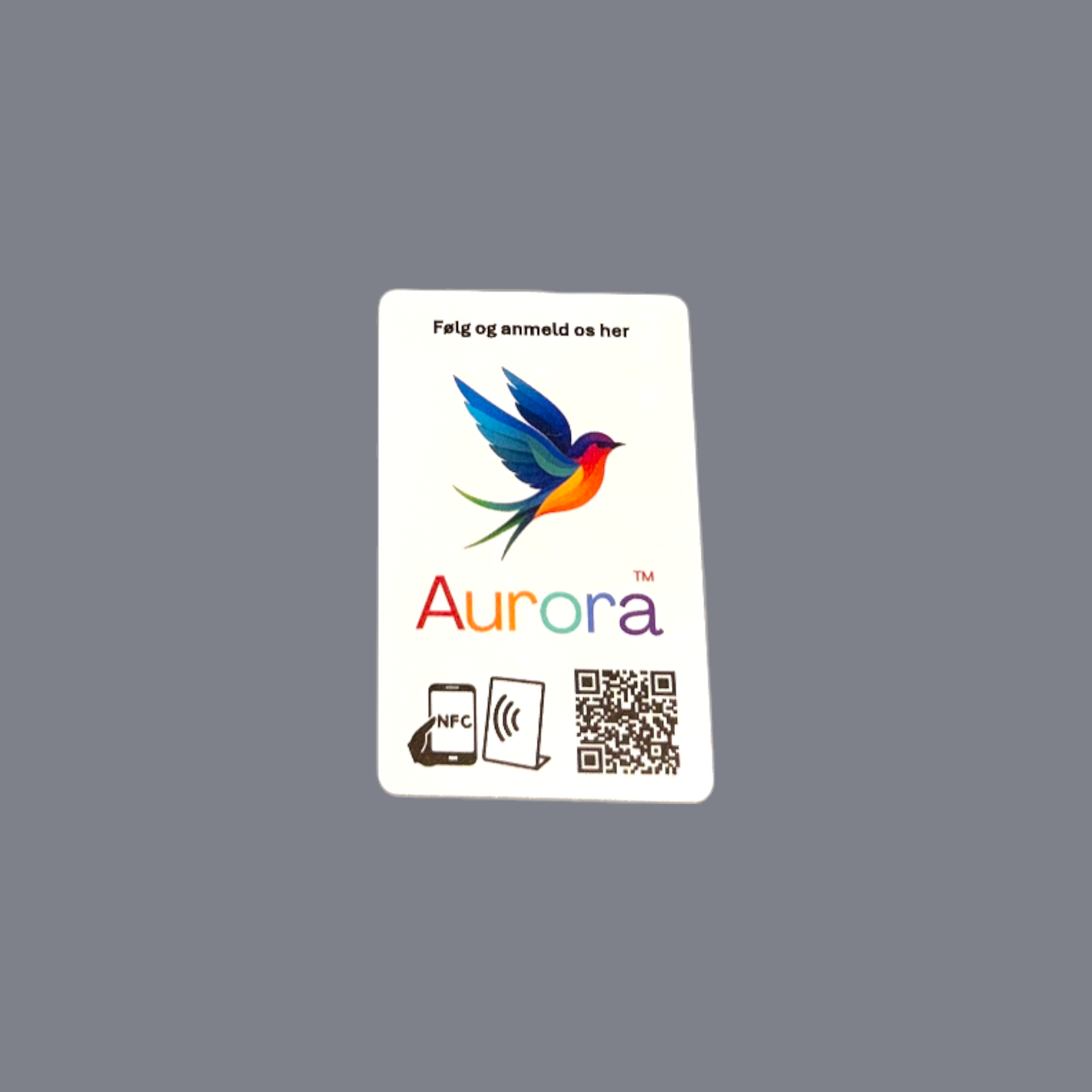 MultiLink kort med eget logo NFC og QR kode der samler alle forretningens link på en side