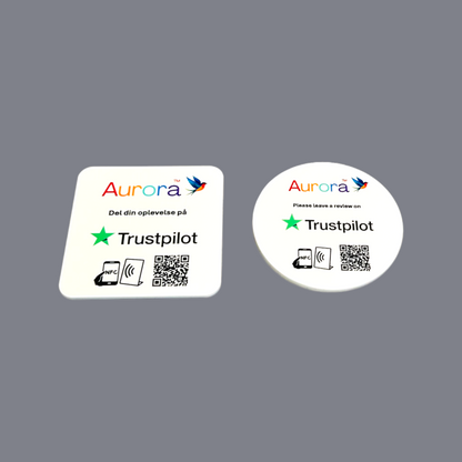 Selvklæbende pad med eget logo Trustpilot anmeldelser