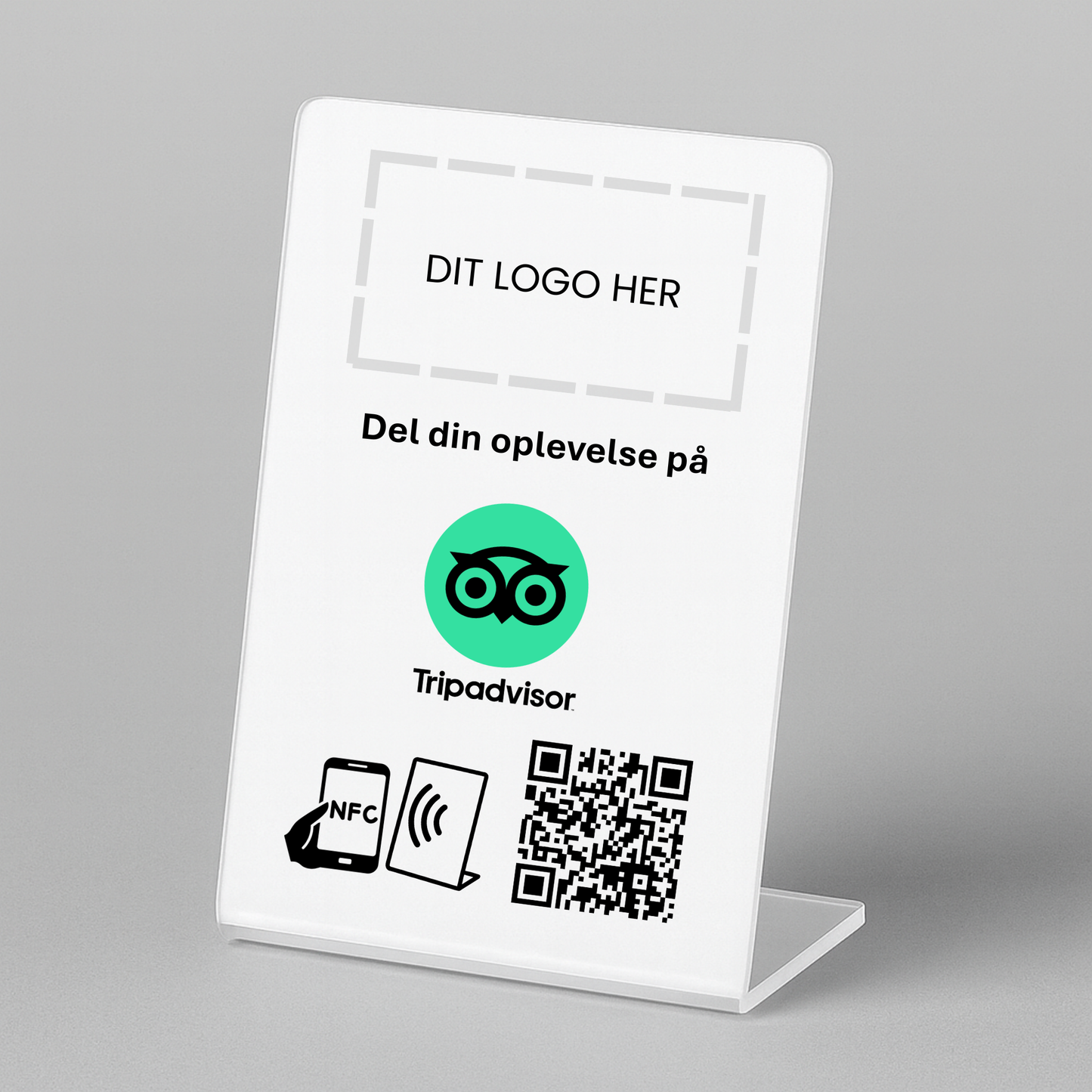 Anmeld os på Tripadvisor bordstander
