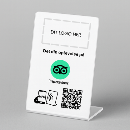 Anmeld os på Tripadvisor bordstander
