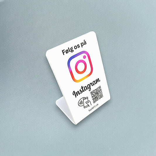 Følg os på Instagram bordstander - TapNFC ApS