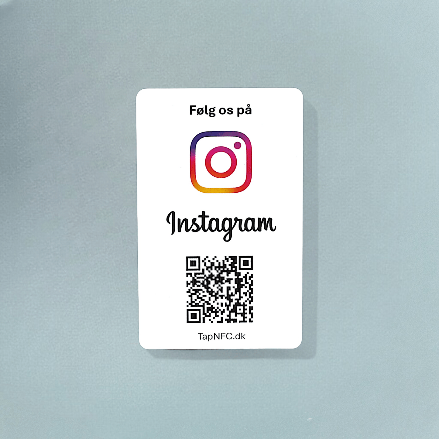 Følg os på Instagram kort med NFC og QR kode - TapNFC ApS