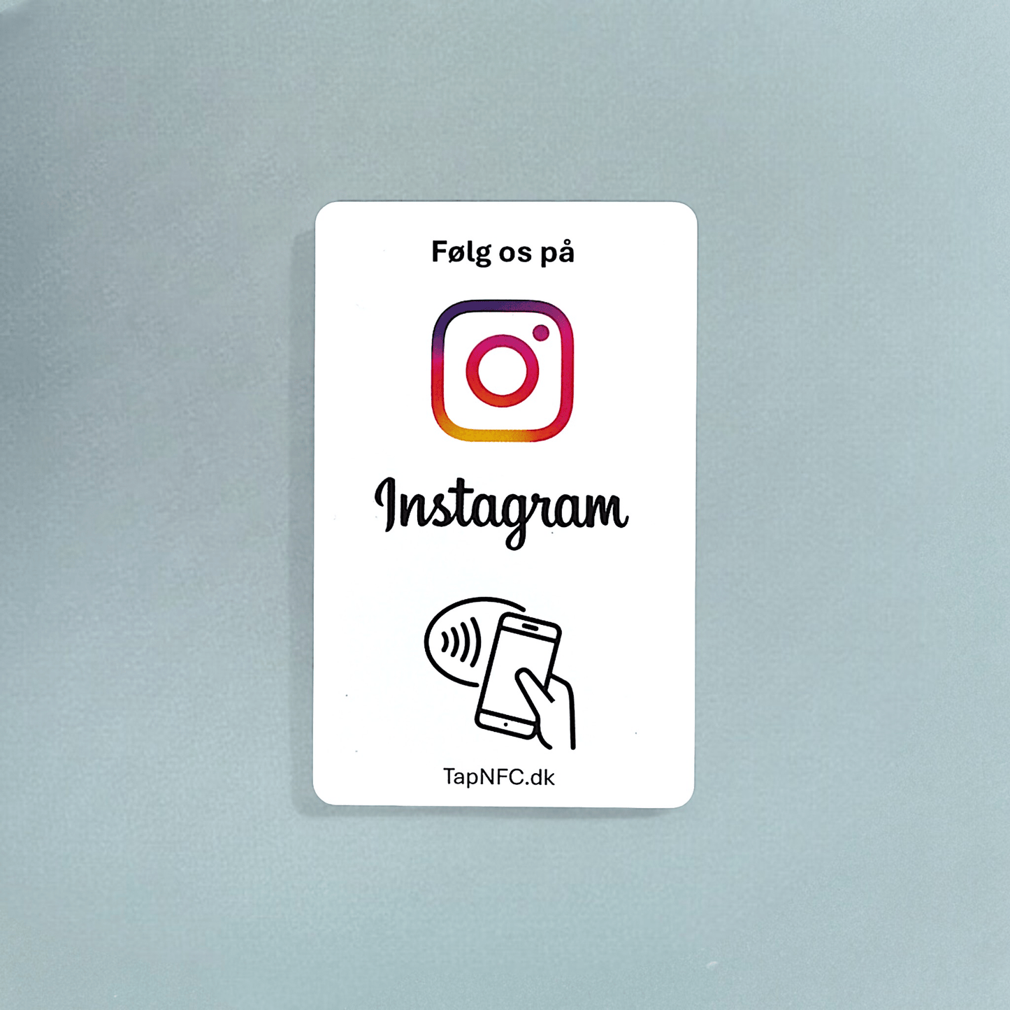 Følg os på Instagram kort med NFC og QR kode - TapNFC ApS