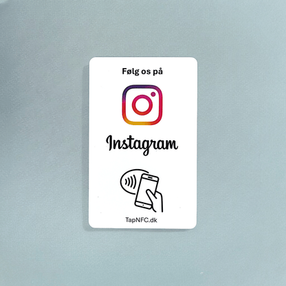 Følg os på Instagram kort med NFC og QR kode - TapNFC ApS